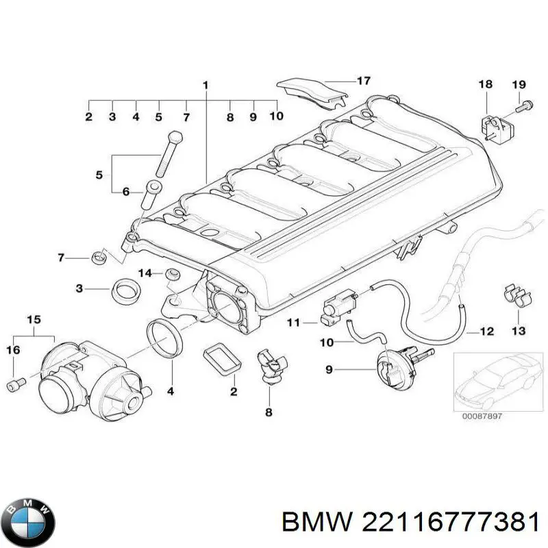 22116777381 BMW подушка (опора двигателя левая)