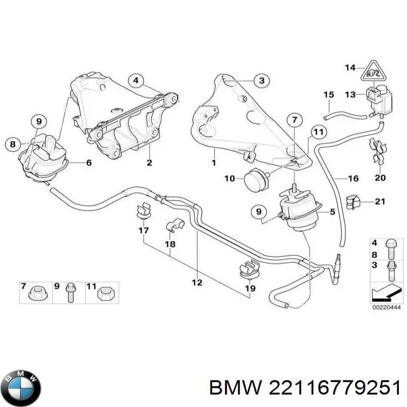 Пистон (клип) крепления подкрылка переднего крыла 22116779251 BMW