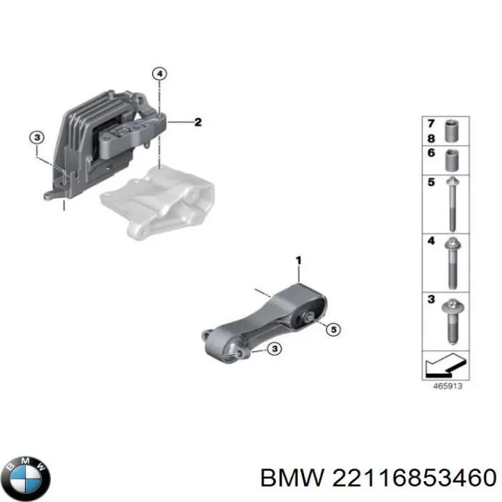 Coxim (suporte) traseiro de motor para BMW 2 (F46)