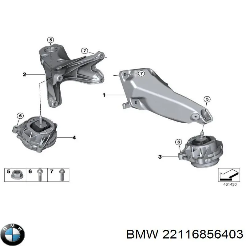Гидроопора двигателя левая BMW 22116856403 цена, от 92.06 USD