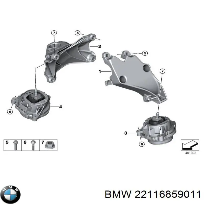 22116859011 BMW Кронштейн подушки (опоры) двигателя левой
