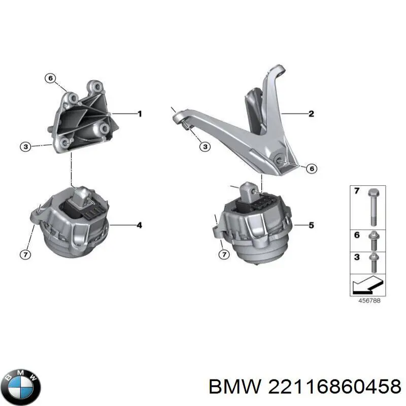 Coxim (suporte) direito de motor para BMW X4 (G02, F98)