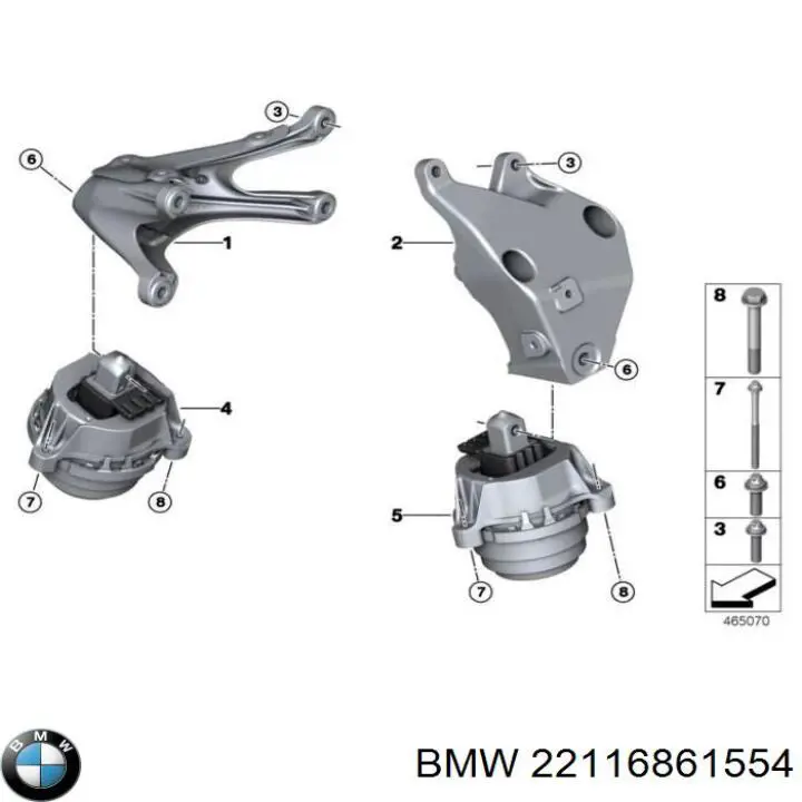 22116876214 BMW Кронштейн подушки (опоры) двигателя правой