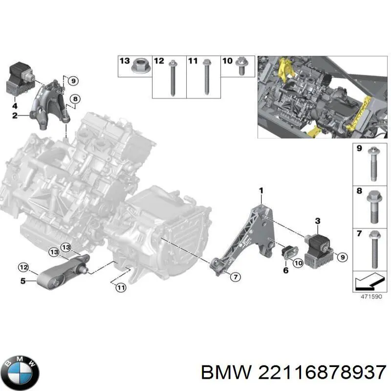 Купить 6887267 BMW Левая подушка двигателя