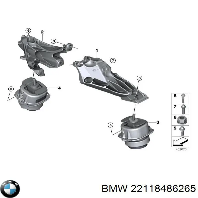 22112680645 BMW Подушка (опора) двигателя, левая