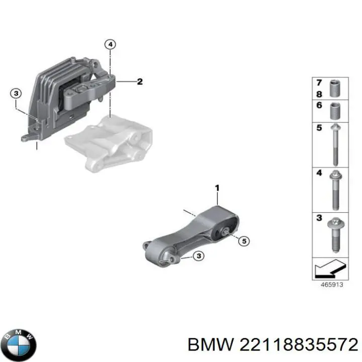 Подушка трансмісії (опора коробки передач) 22118835572 BMW