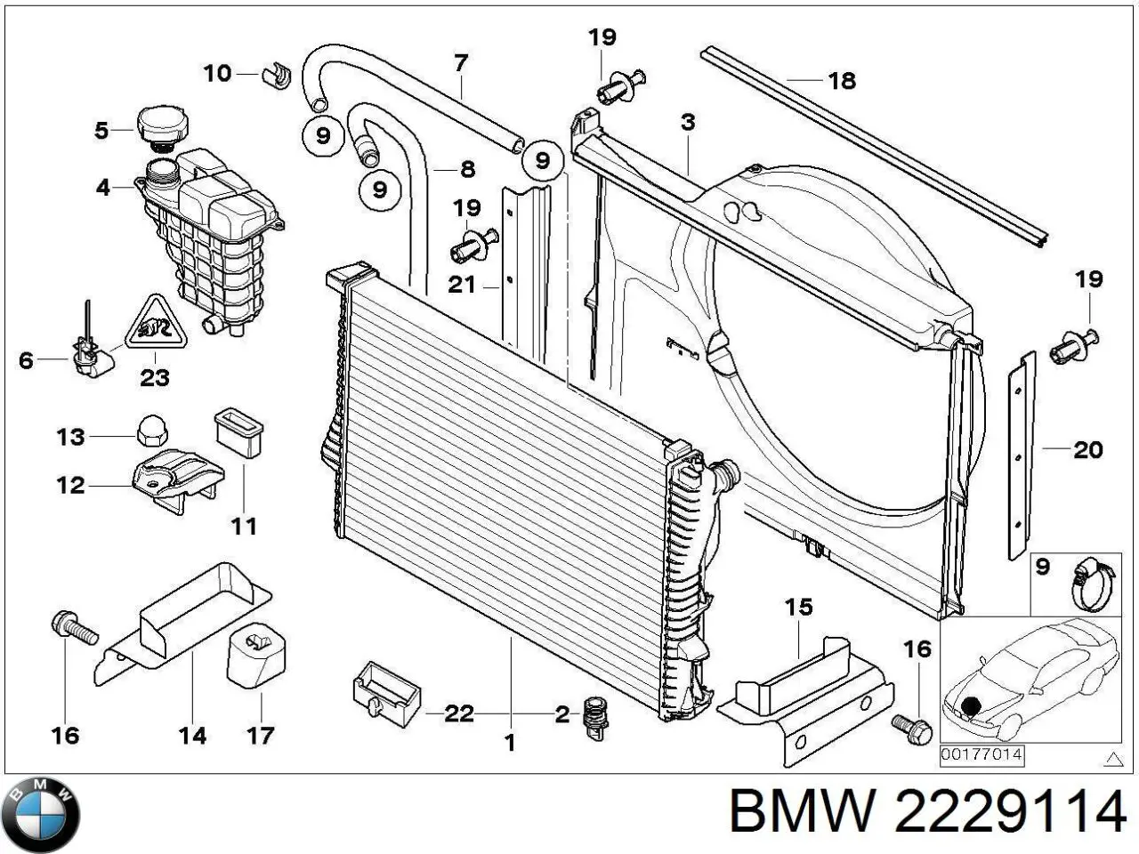 Купить 17112229114 BMW Водяной бачок системы охлаждения