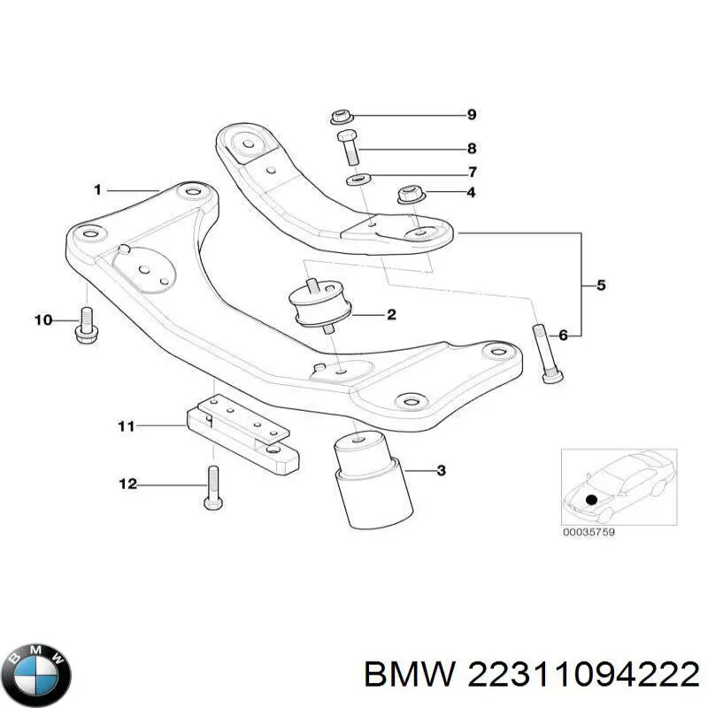 Крепление кпп BMW 22311094222 цена, от 7.60 USD