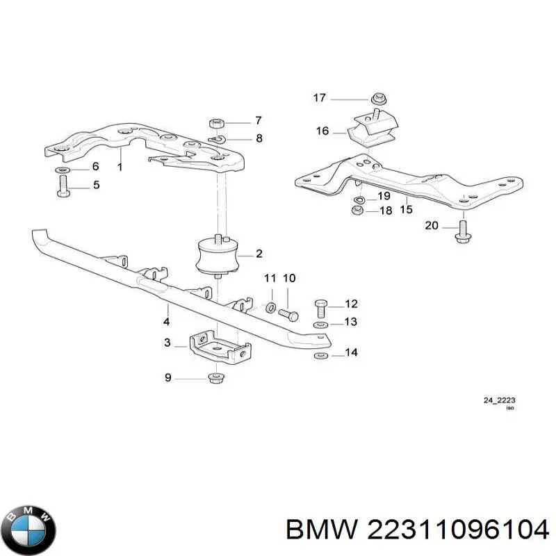 Крепление кпп BMW 22311096104 цена, от 42.33 USD