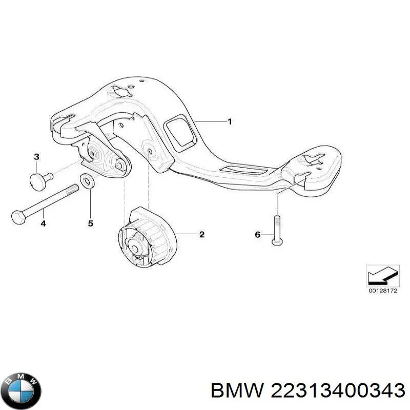 Купить 22313400343 BMW Подушка коробки