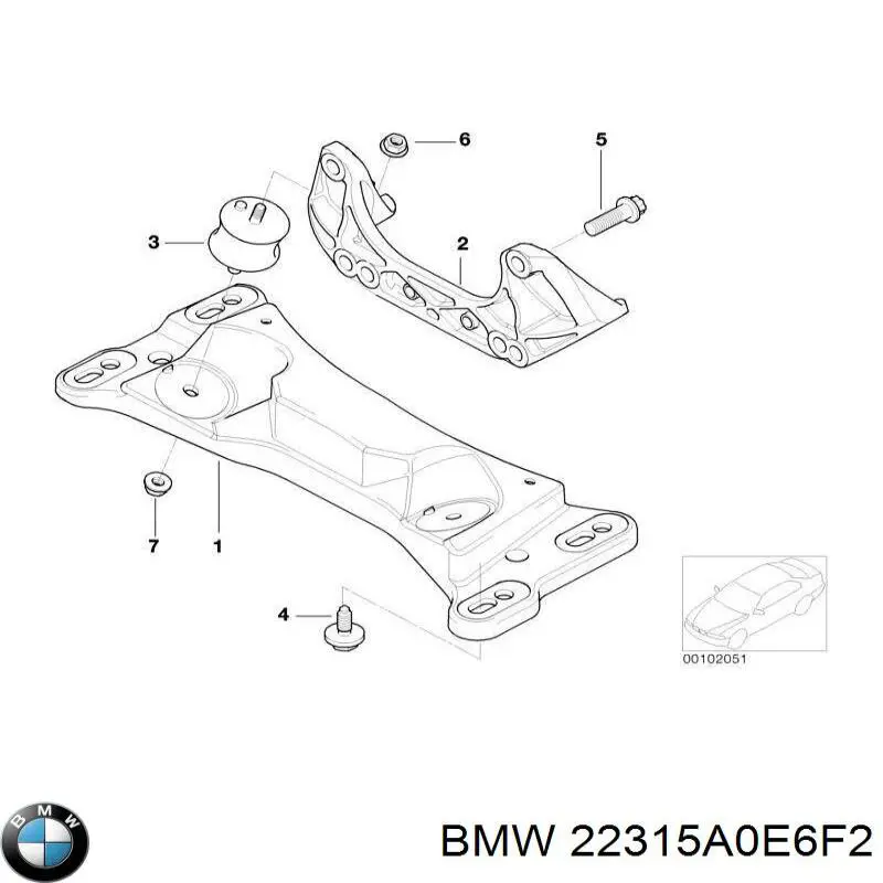 22315A0E6F2 BMW Кронштейн КПП