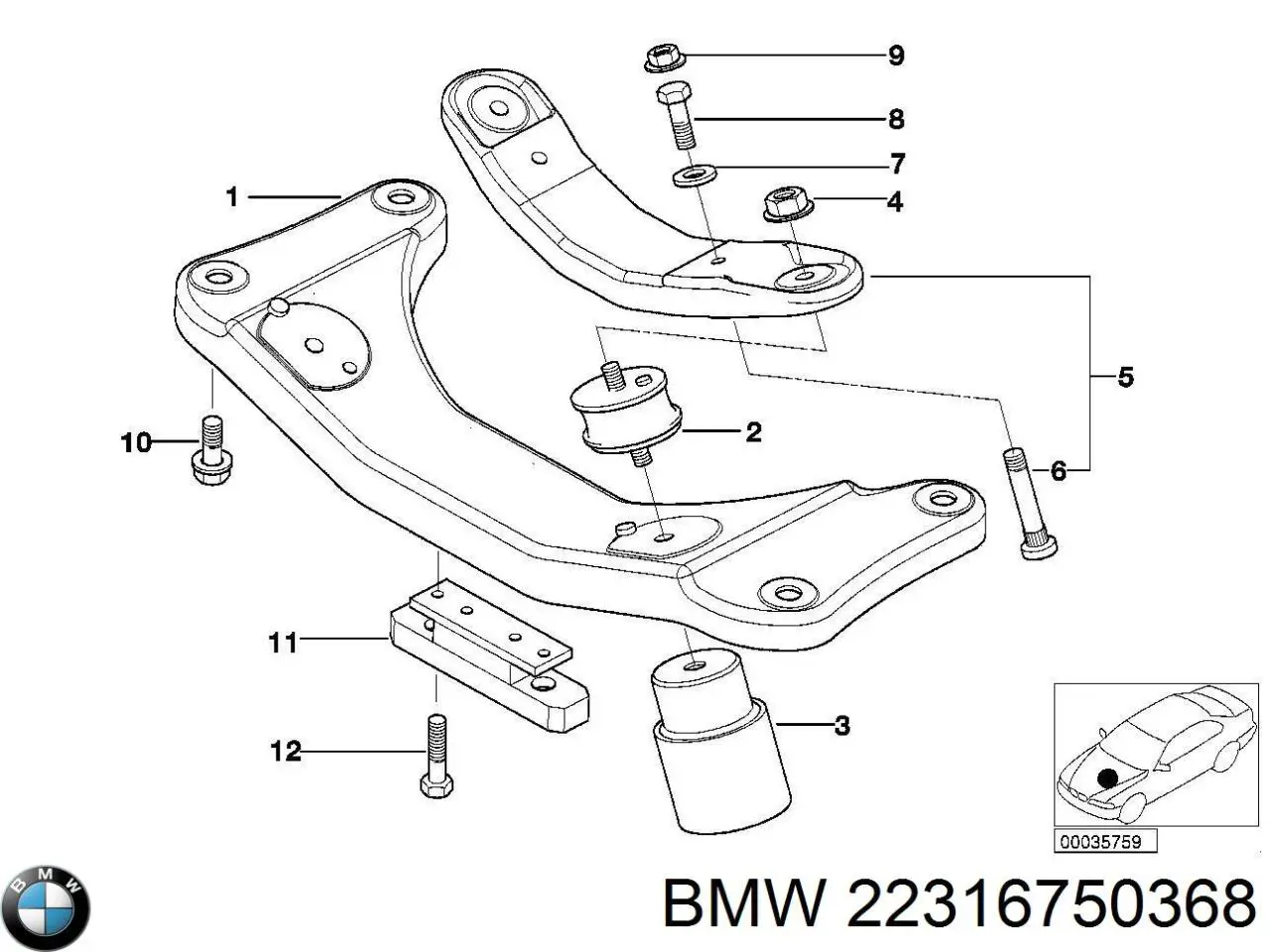  BMW 22316750368 цена, от 48.52 USD