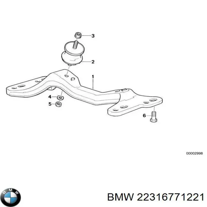 22316771221 BMW подушка трансмиссии (опора коробки передач)