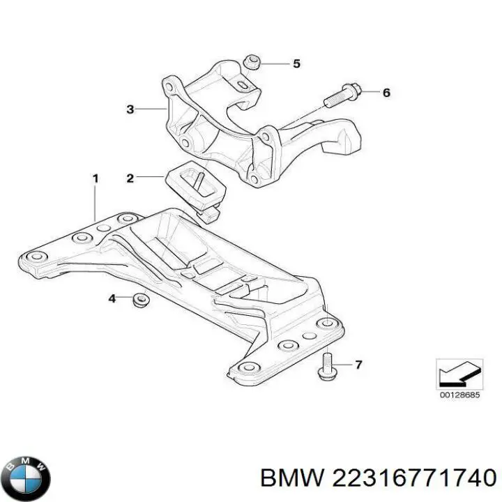 22316771740 BMW подушка трансмиссии (опора коробки передач)