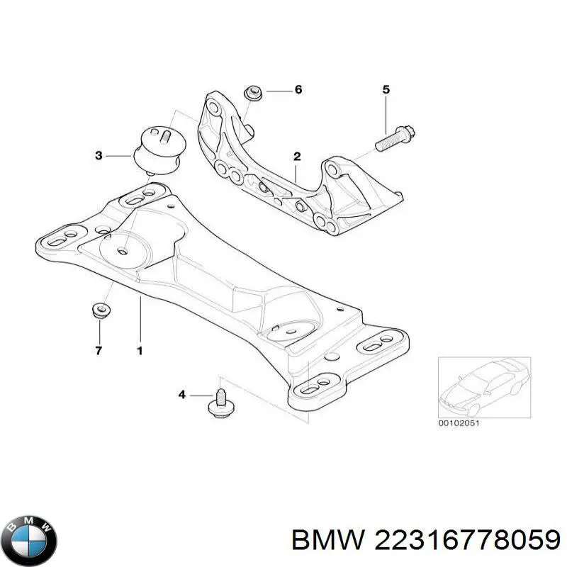 Крепление кпп BMW 22316778059