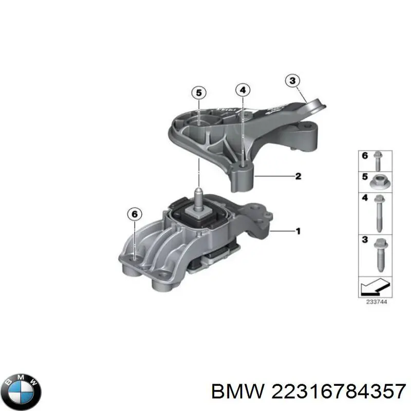 22316784357 BMW coxim de transmissão (suporte da caixa de mudança)