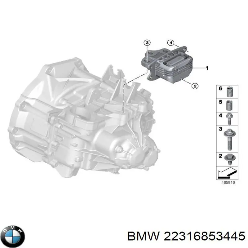 22316853445 BMW coxim (suporte esquerdo de motor)