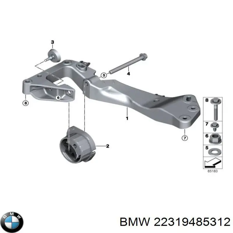 Купить 22319485312 BMW Крепление трансмиссии