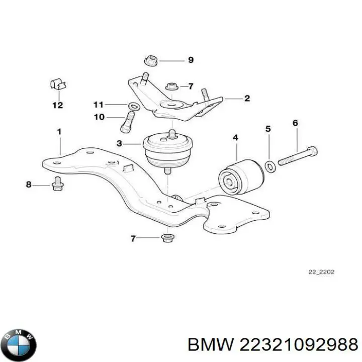 22321092321 BMW балка крепления коробки передач