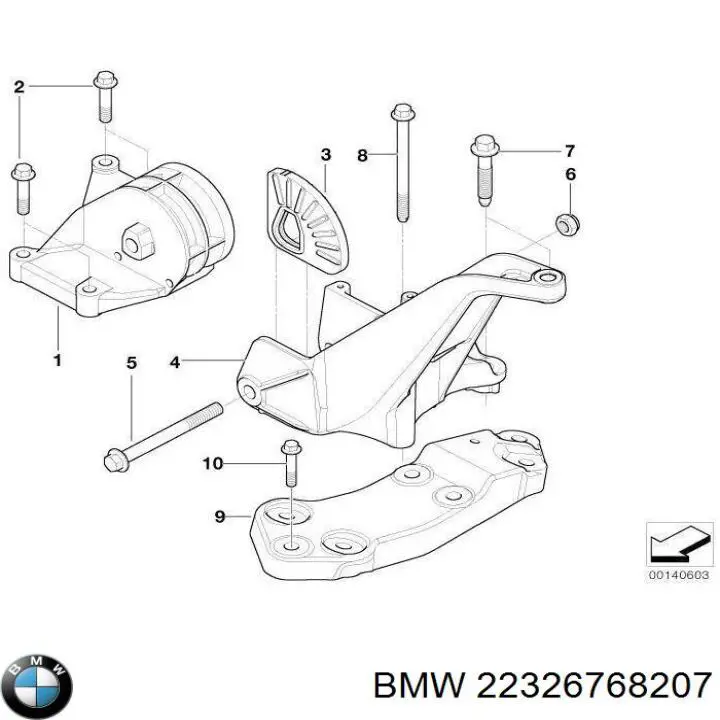 22326768207 BMW Подушка (опора) двигателя, левая