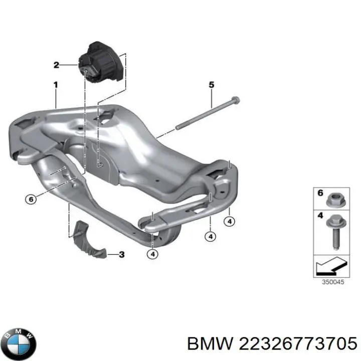 Крепление глушителя на BMW X5  F15, F85