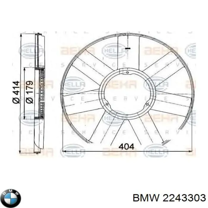 Вентилятор/крыльчатка радиатора охлаждения BMW 2243303 цена, от 12.67 USD