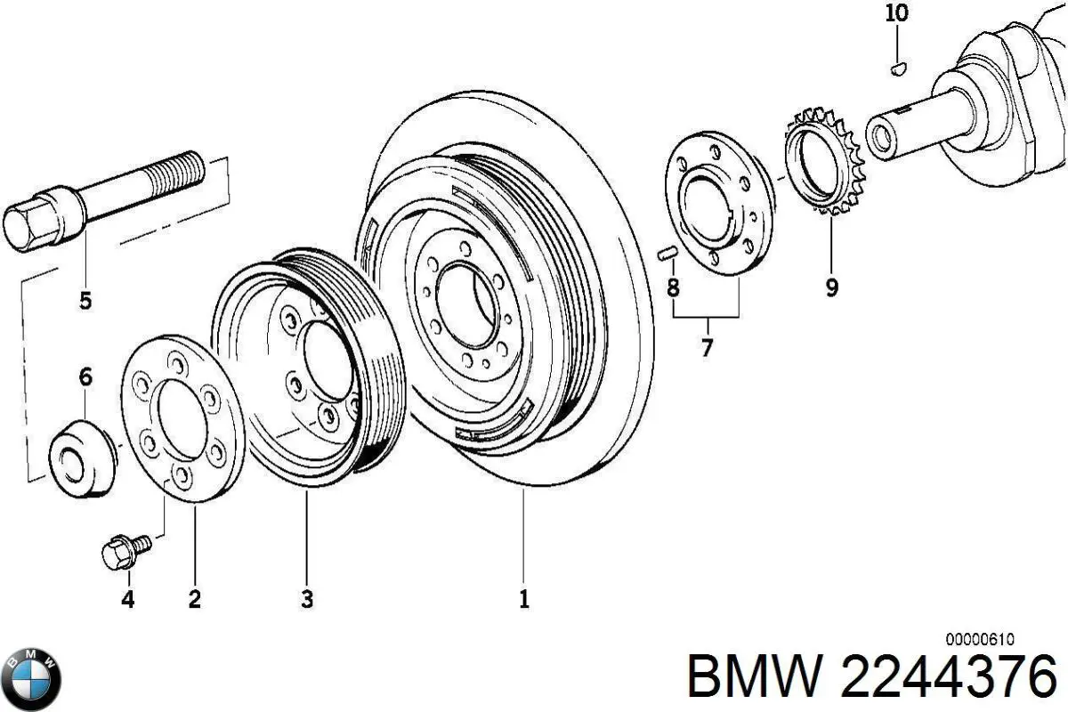 64552244376 BMW Шкив коленчатого вала