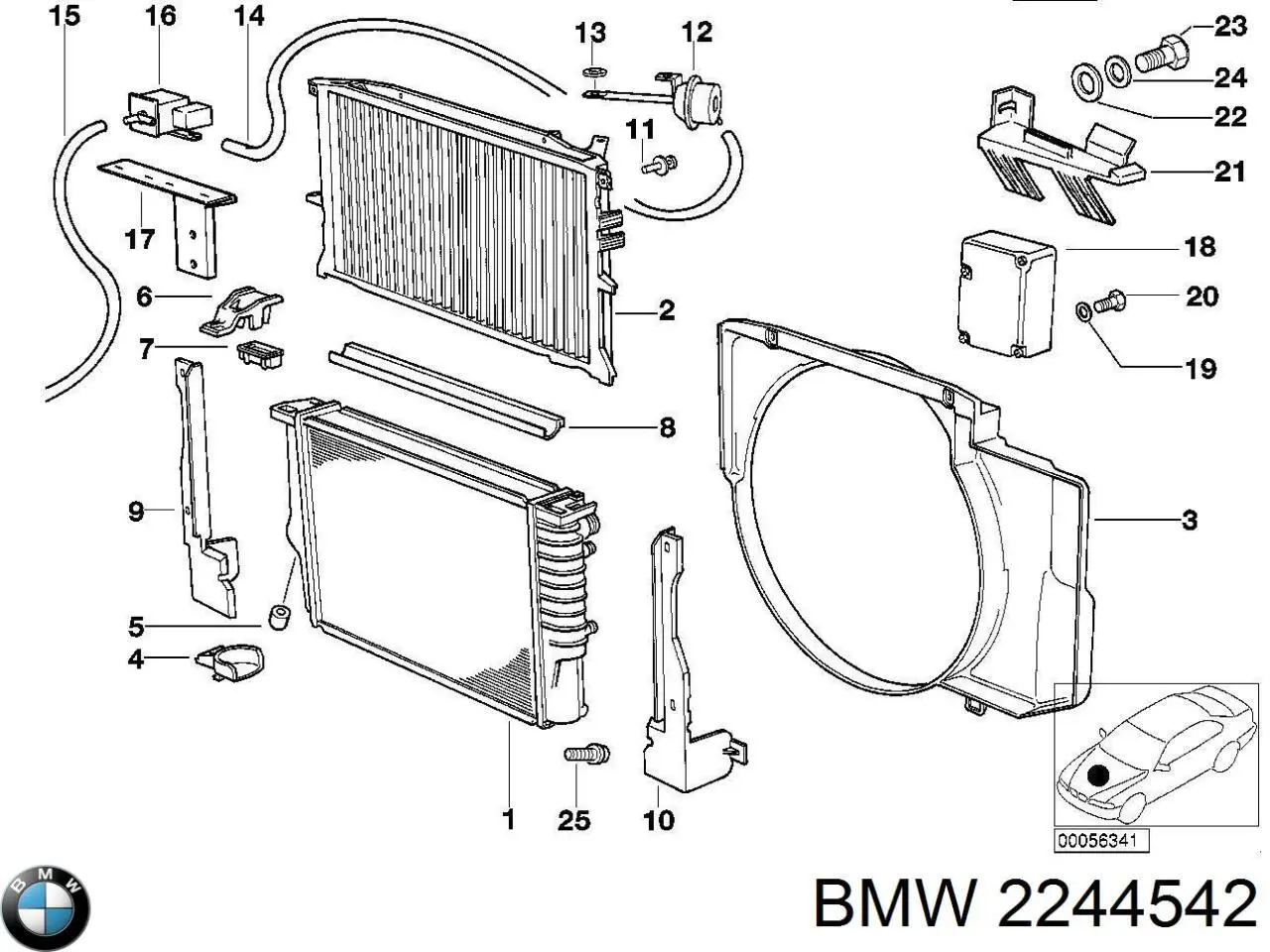 Радиатор 2244542 BMW