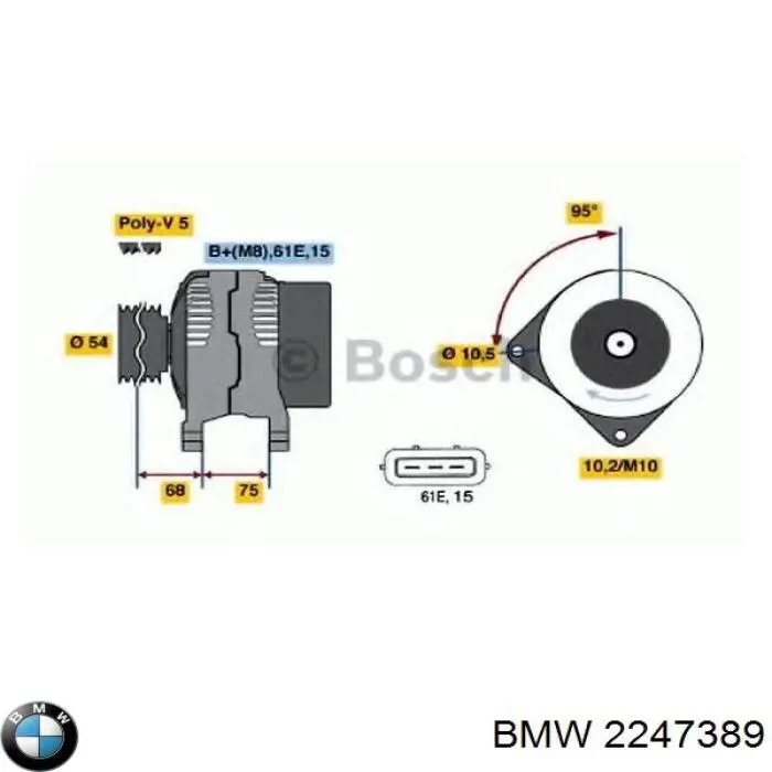 Автомобильный генератор BMW 2247389 цена, от 170.94 USD