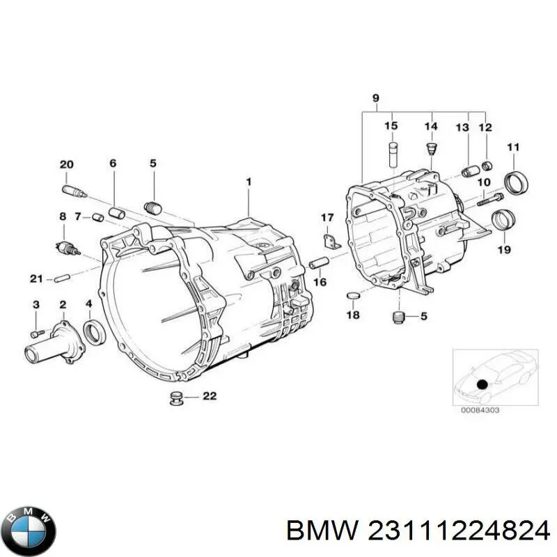 Крышка коробки передач задняя 23111224824 BMW