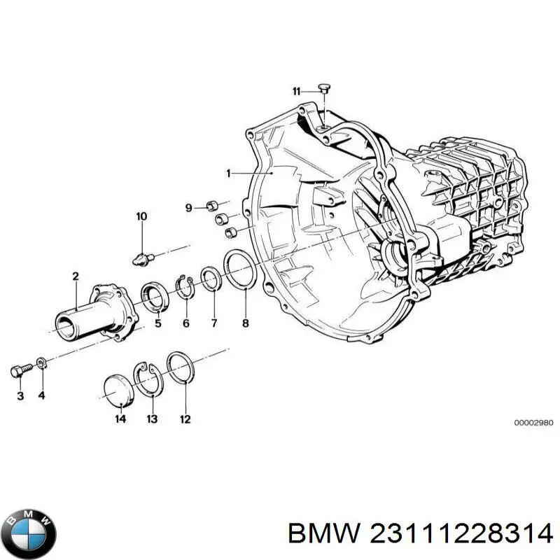 Сальник двигуна, распредвала 23111228314 BMW