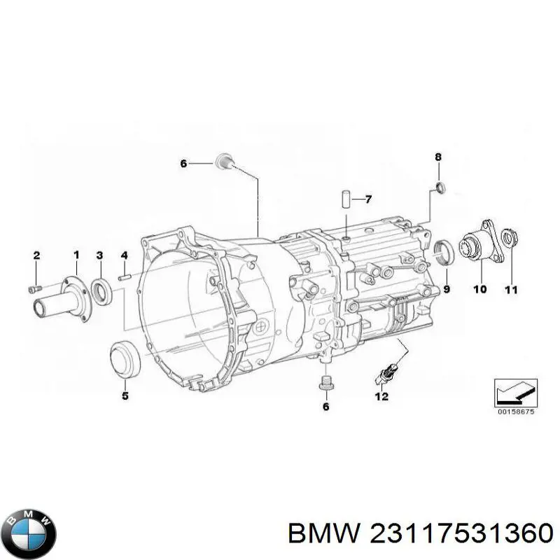 23117531360 BMW сальник коленвала двигателя передний