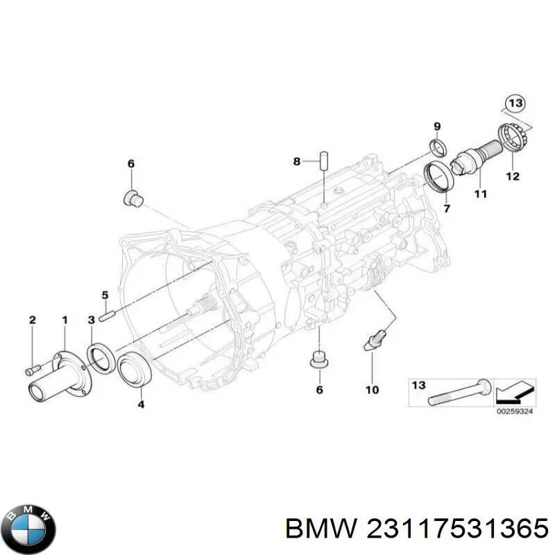 Сальник АКПП/КПП (выходного/вторичного вала) BMW 23117531365