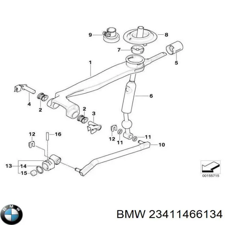 Палец (шплинт) дверной петли 23411466134 BMW