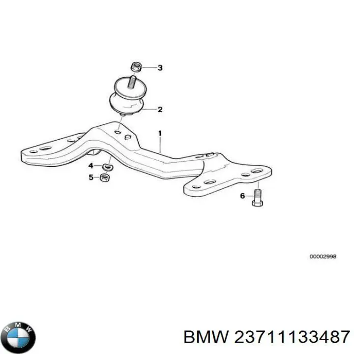23711133487 BMW подушка трансмиссии (опора коробки передач)