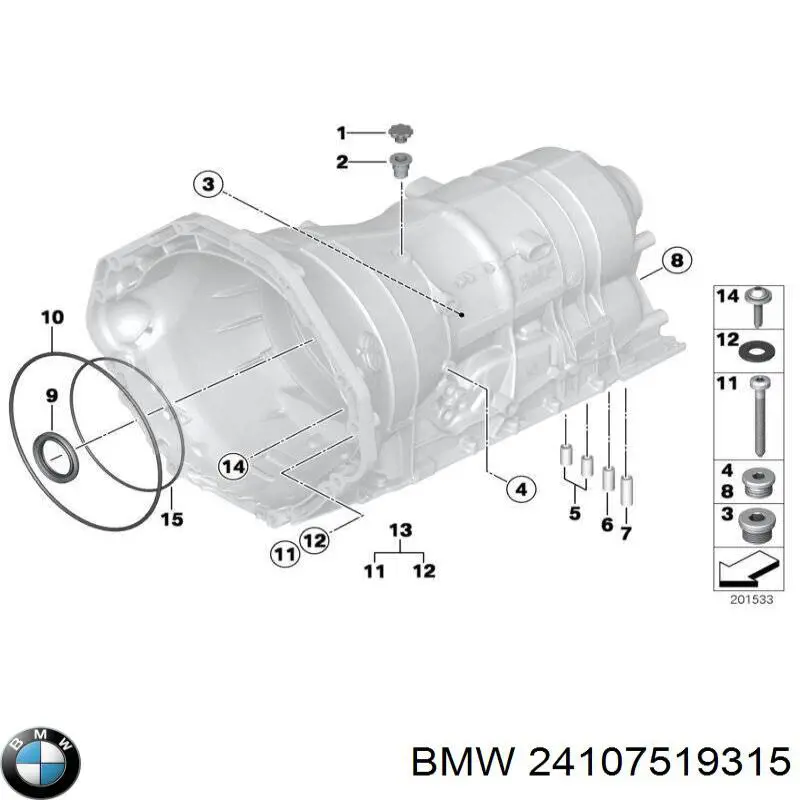 Ремкомплект АКПП BMW 24107519315
