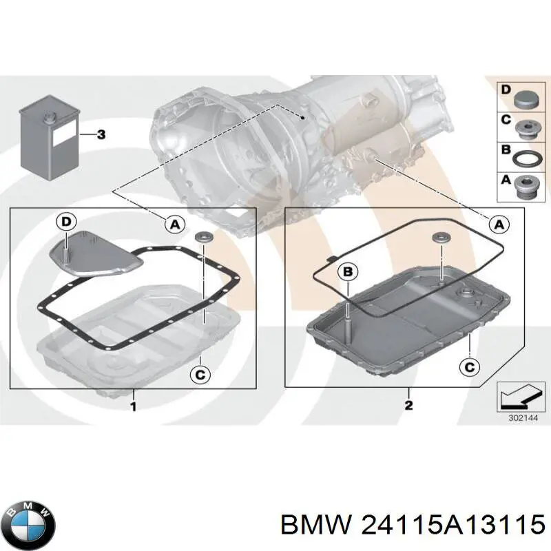 Cárter de aceite, caja automática 24115A13115 BMW