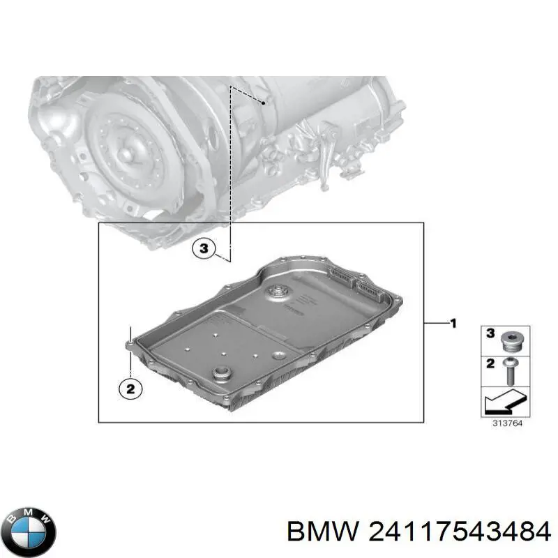 Прокладка піддону АКПП 24117543484 BMW