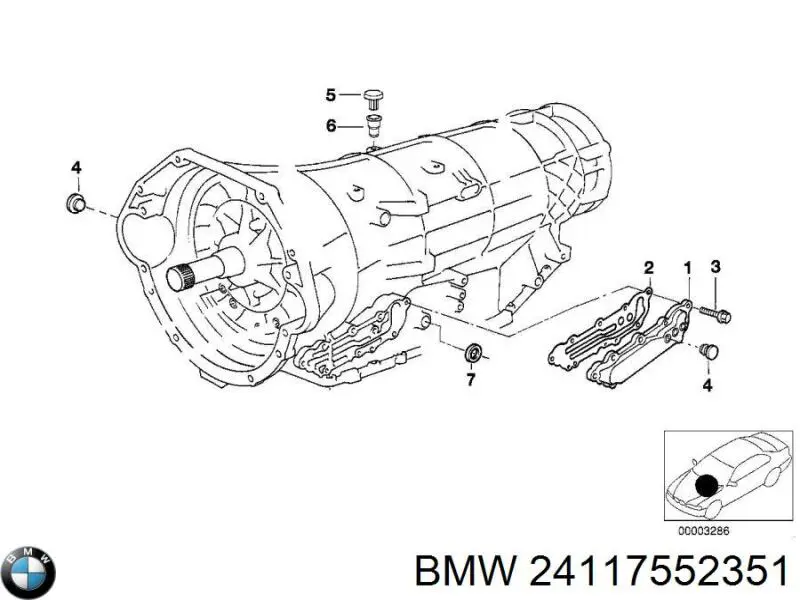 24117552351 BMW tampão de panela da caixa automática de mudança