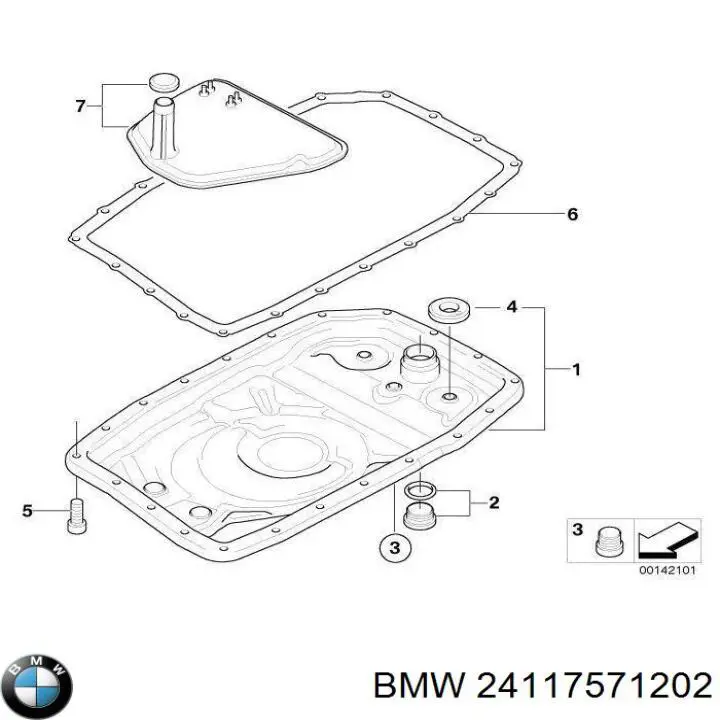 Поддон двигателя 24117542888 BMW