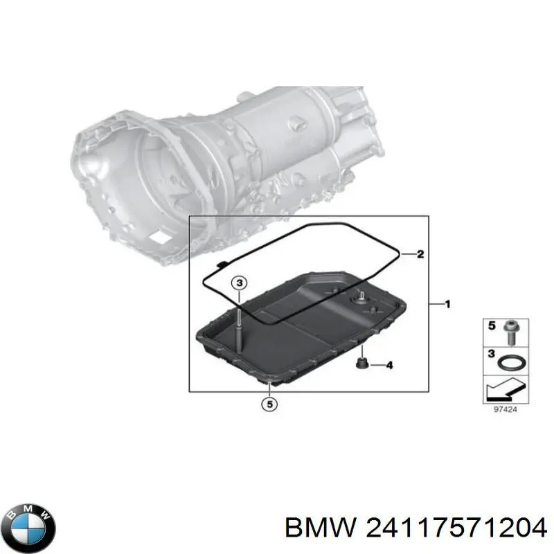 Junta, Cárter de aceite, caja de cambios 24117571204 BMW