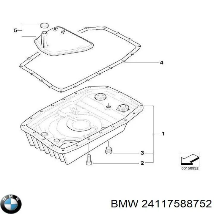 Поддон двигателя 24117588752 BMW