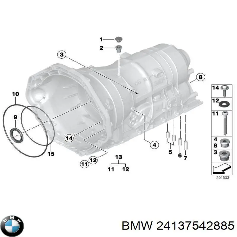 Anillo Reten Caja De Transmision (Salida Eje Secundario) 24137542885 BMW