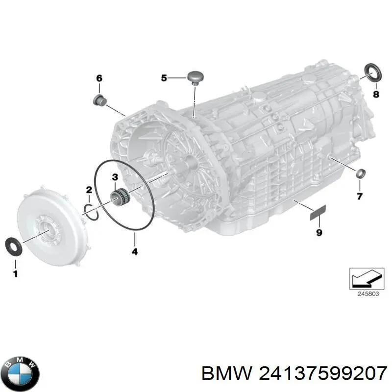 Сальник коленвала двигателя передний BMW 24137599207