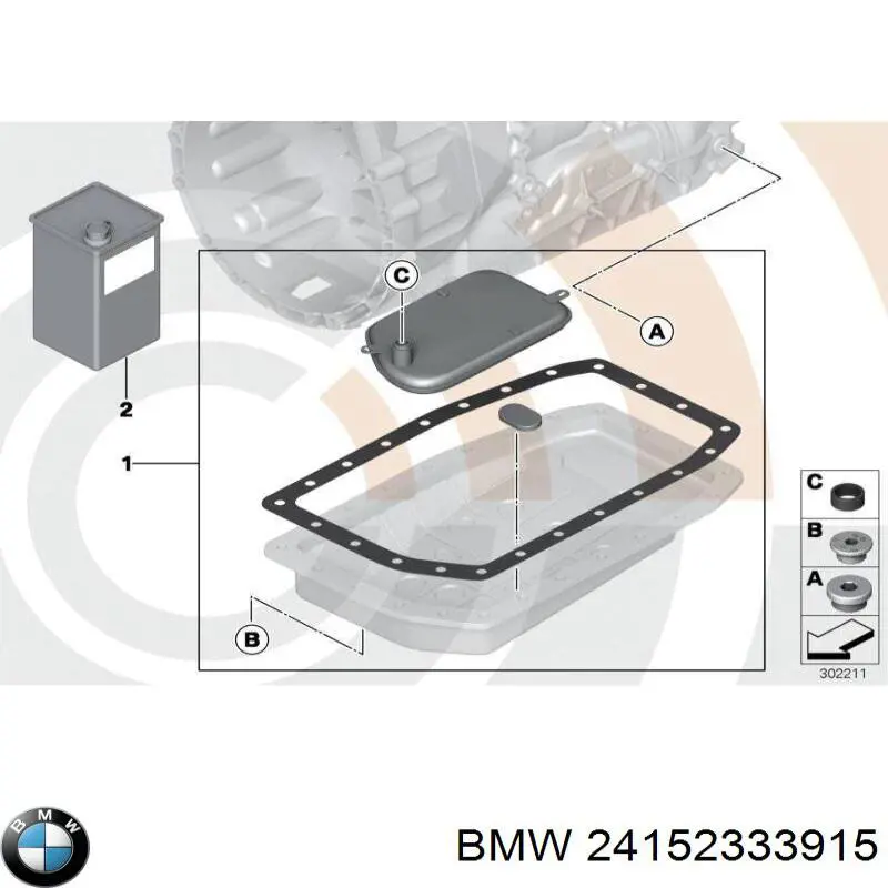 Filtro hidráulico, transmisión automática 24152333915 BMW