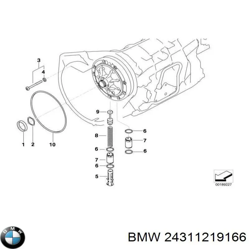 Уплотнение (кольцо) масляного насоса АКПП BMW 24311219166