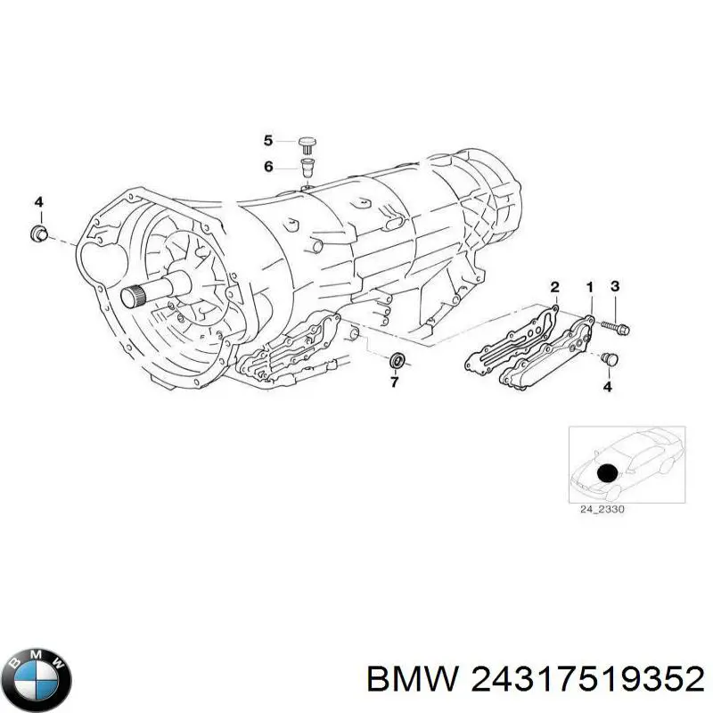 Сальник АКПП/КПП первичного вала BMW 24317519352