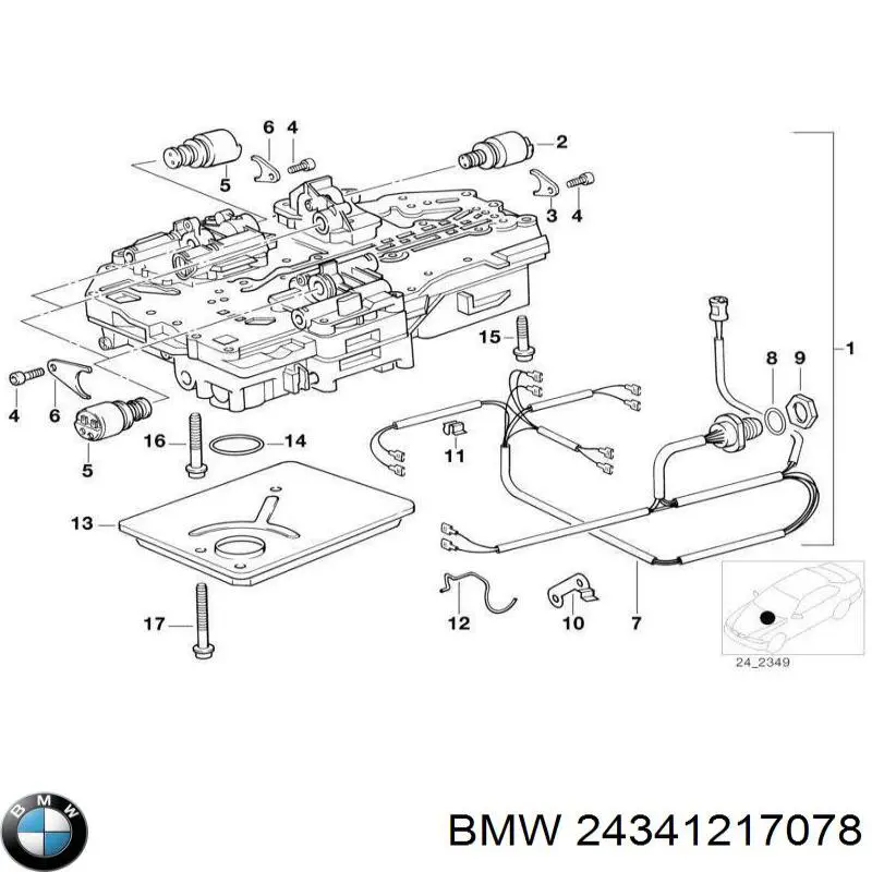 Регулятор давления топлива в топливной рейке BMW 24341217078