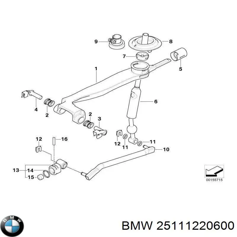 Втулка механізму перемикання передач, куліси 25111220600 BMW