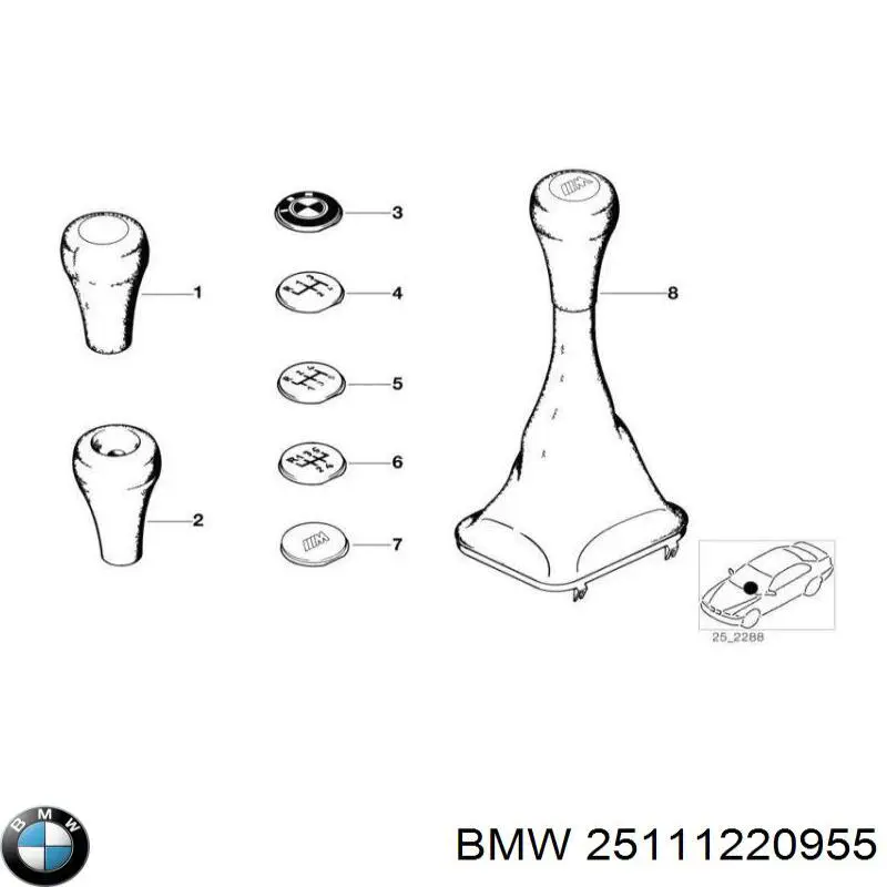 Эмблема крышки багажника 25111220955 BMW